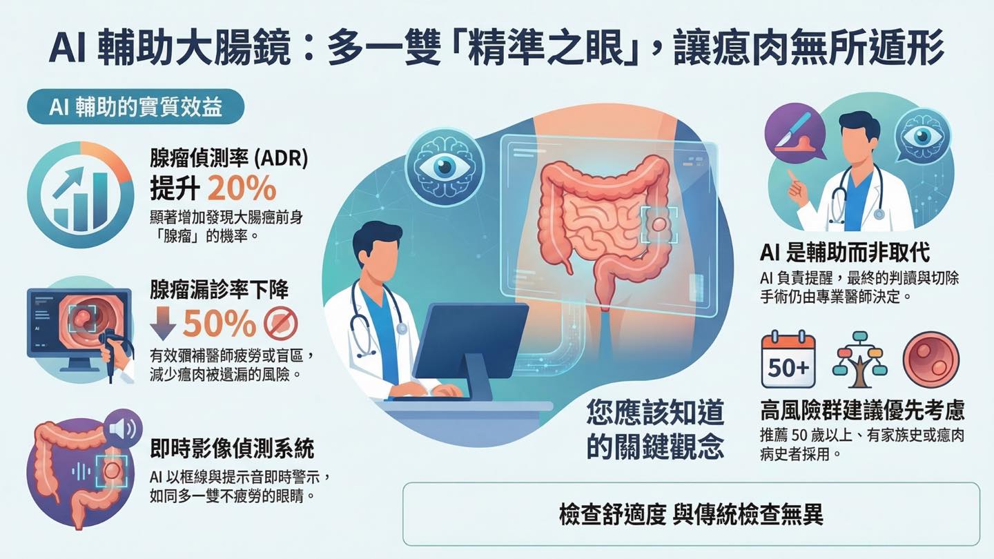 AI 輔助大腸鏡成效解析 真的能降低瘜肉漏診率嗎？